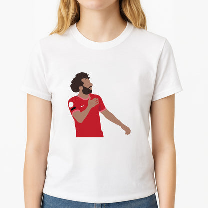 Salah - Football Unisex T-Shirt, worn by a female model