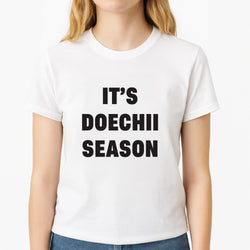 Camo Season Unisex T-Shirt, worn by a female model