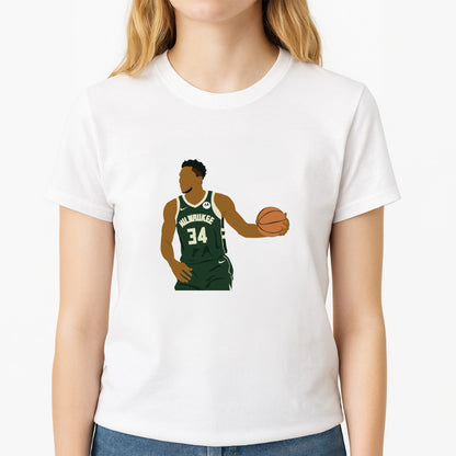 Giannis - Basketball Unisex T-Shirt, worn by a female model