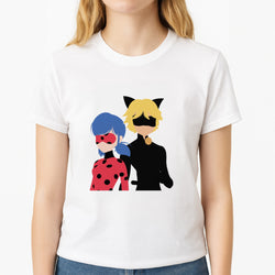 Red And Blue Unisex T-Shirt, worn by a female model