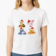 Bear, Tiger, Donkey and Pig Pattern Christmas T-Shirt 3