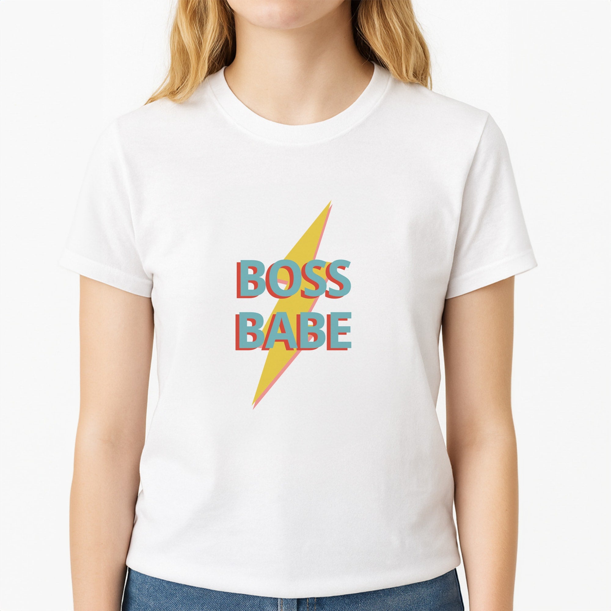 Boss Babe Unisex T-Shirt, worn by a female model
