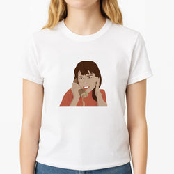 Sidney Prescott - Halloween Unisex T-Shirt, worn by a female model