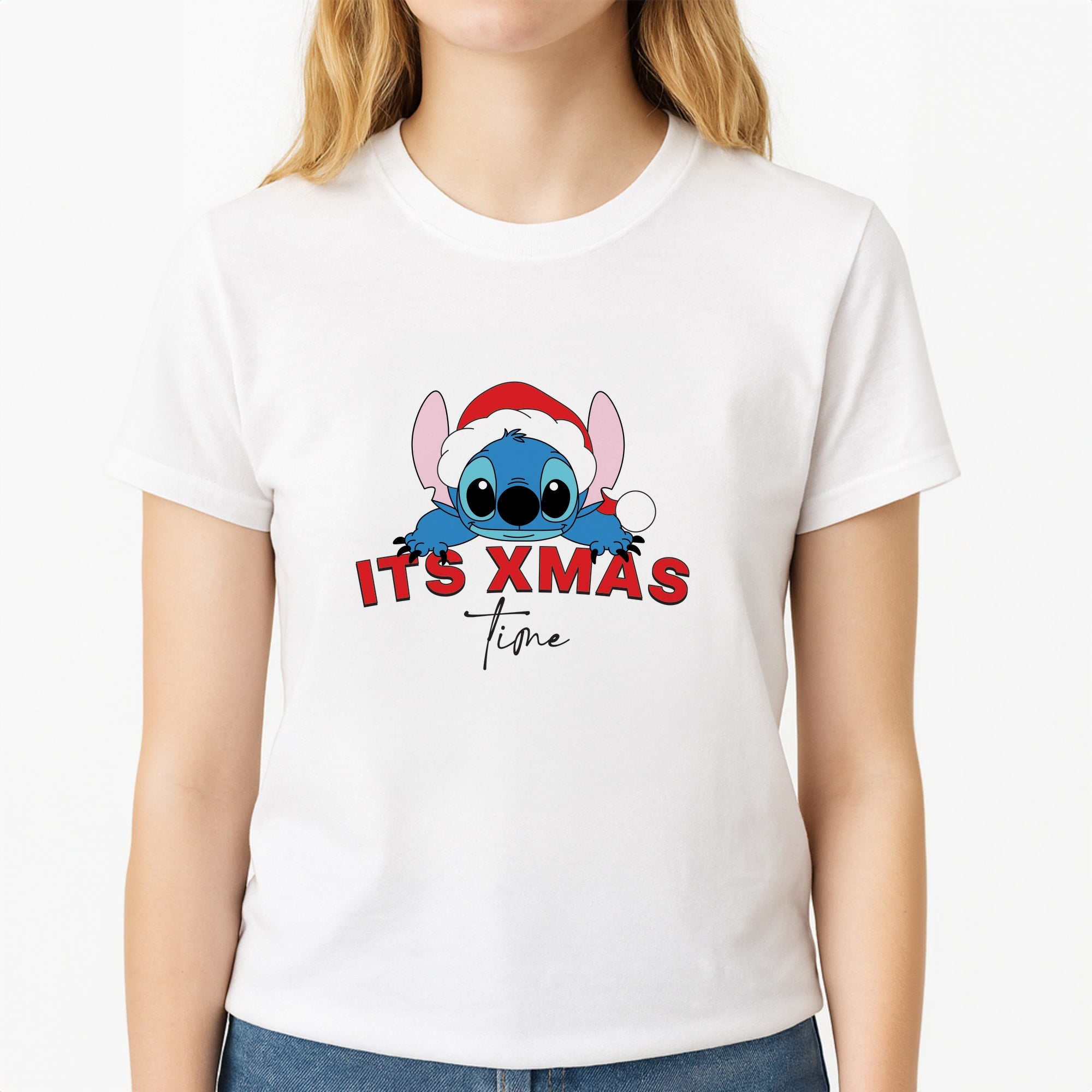 It's Xmas Time Unisex T-Shirt, worn by a female model