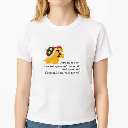 Peach, You're So Cool Unisex T-Shirt, worn by a female model