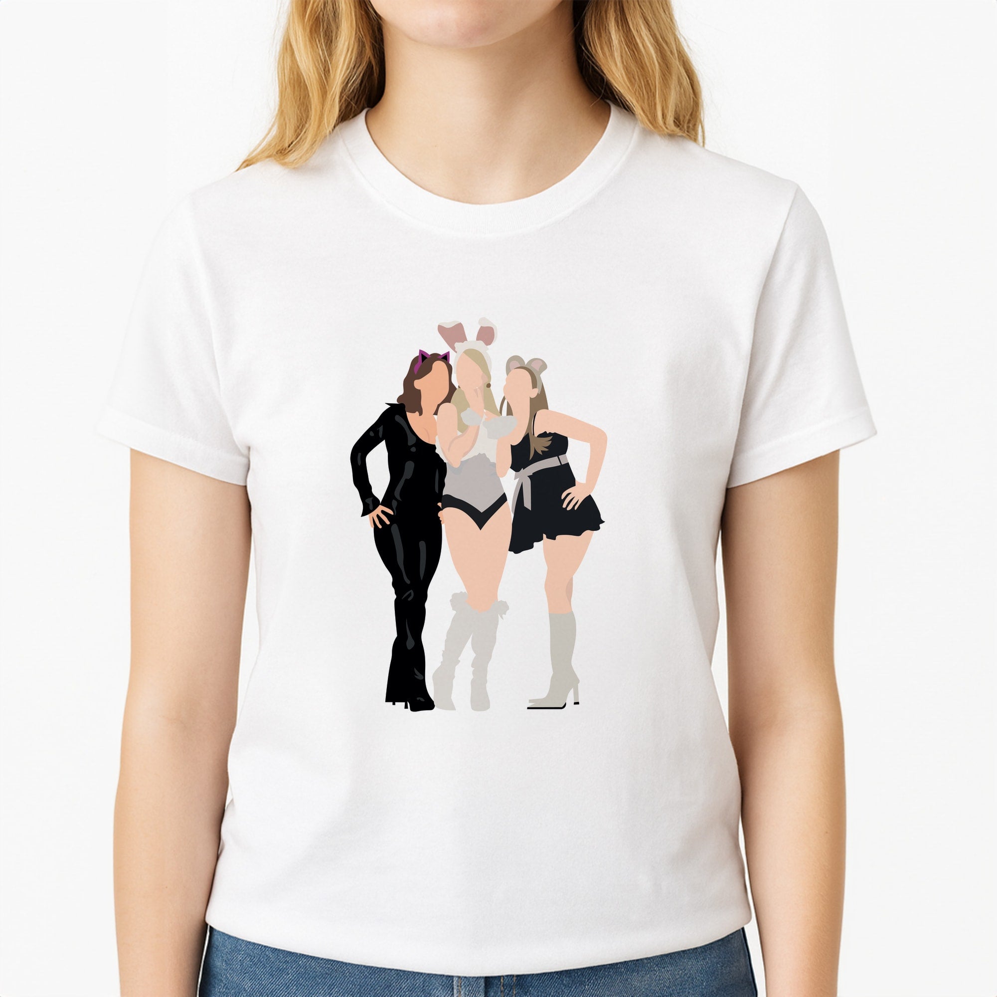 The Plastics Halloween Unisex T-Shirt, worn by a female model