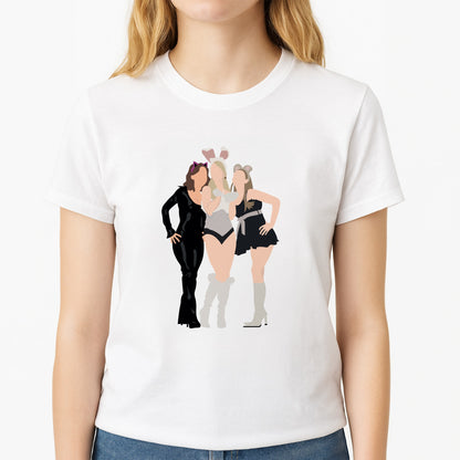 The Plastics Halloween Unisex T-Shirt, worn by a female model