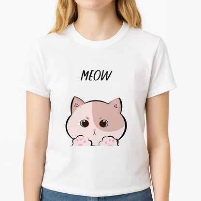 Pale Cat - Cats Unisex T-Shirt, worn by a female model