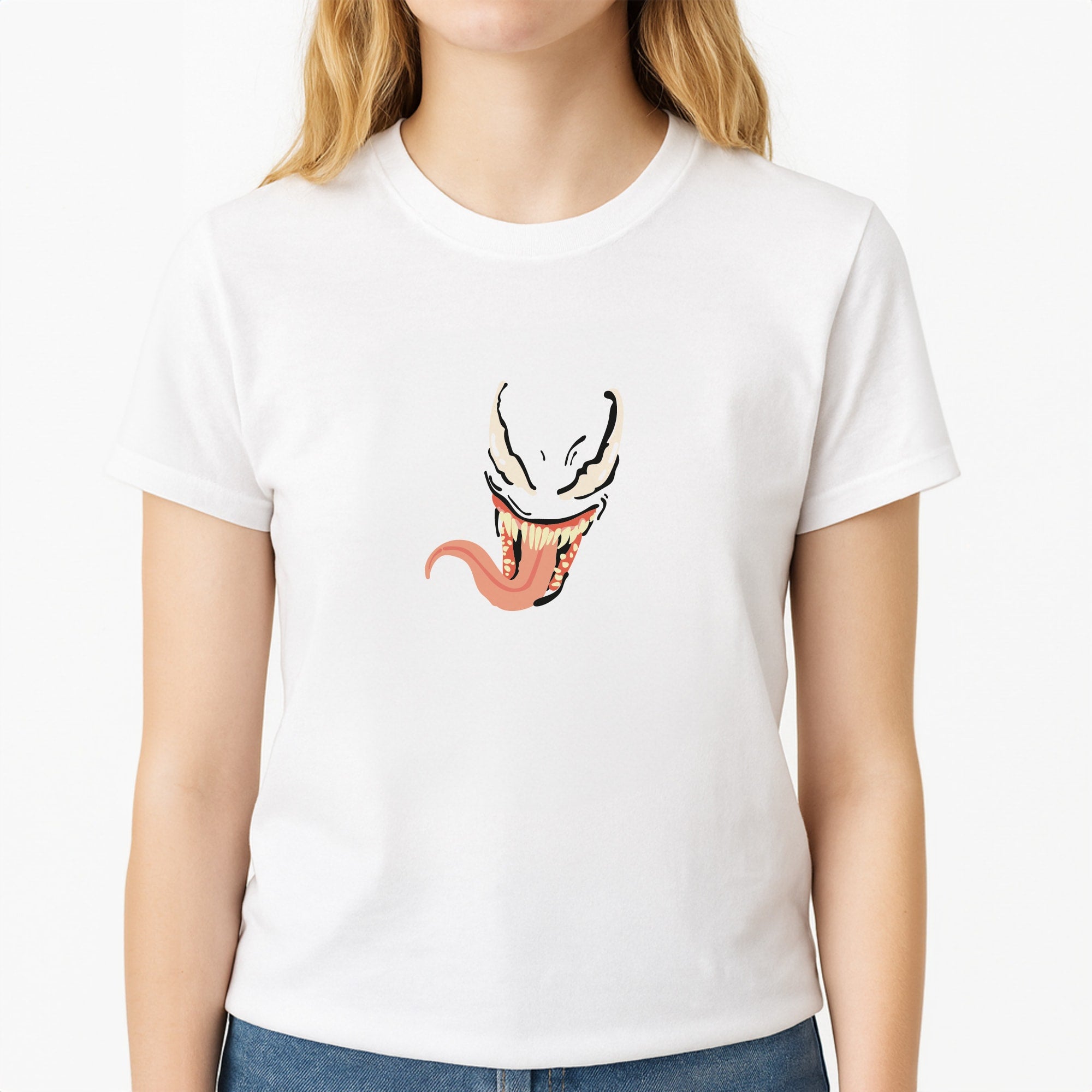 Venom - Marvel Unisex T-Shirt, worn by a female model