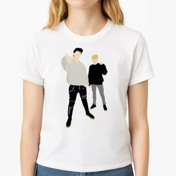 Standing - S & C Unisex T-Shirt, worn by a female model