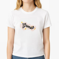 Women - Pride Unisex T-Shirt, worn by a female model