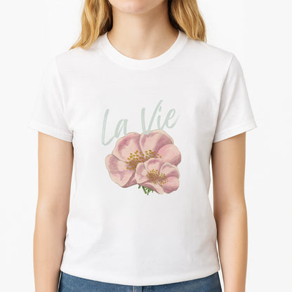 La Vie Unisex T-Shirt, worn by a female model