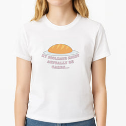 My Soulmate Might Actually Be Carbs Unisex T-Shirt, worn by a female model