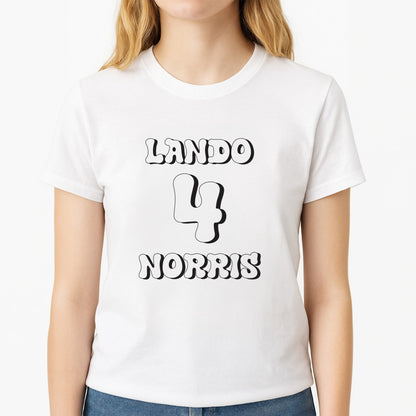 Lando 4 Unisex T-Shirt, worn by a female model