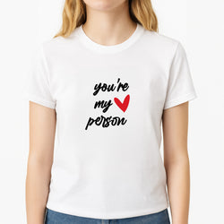 You're My Person Love - Grey's Unisex T-Shirt, worn by a female model
