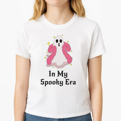 In My Spooky Era Unisex T-Shirt, worn by a female model
