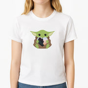Baby Yoda - Personalised Couples T-Shirt 3