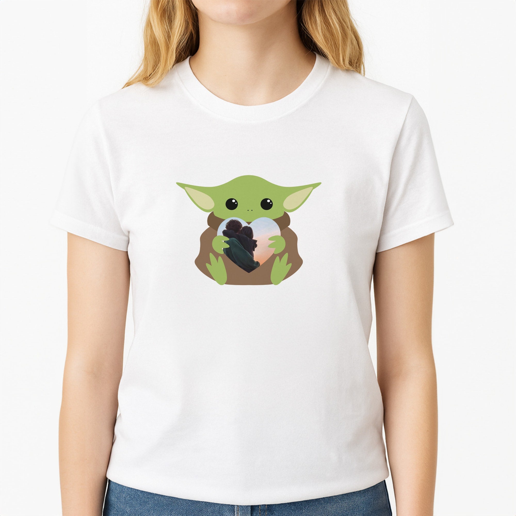 Baby Yoda - Personalised Couples T-Shirt