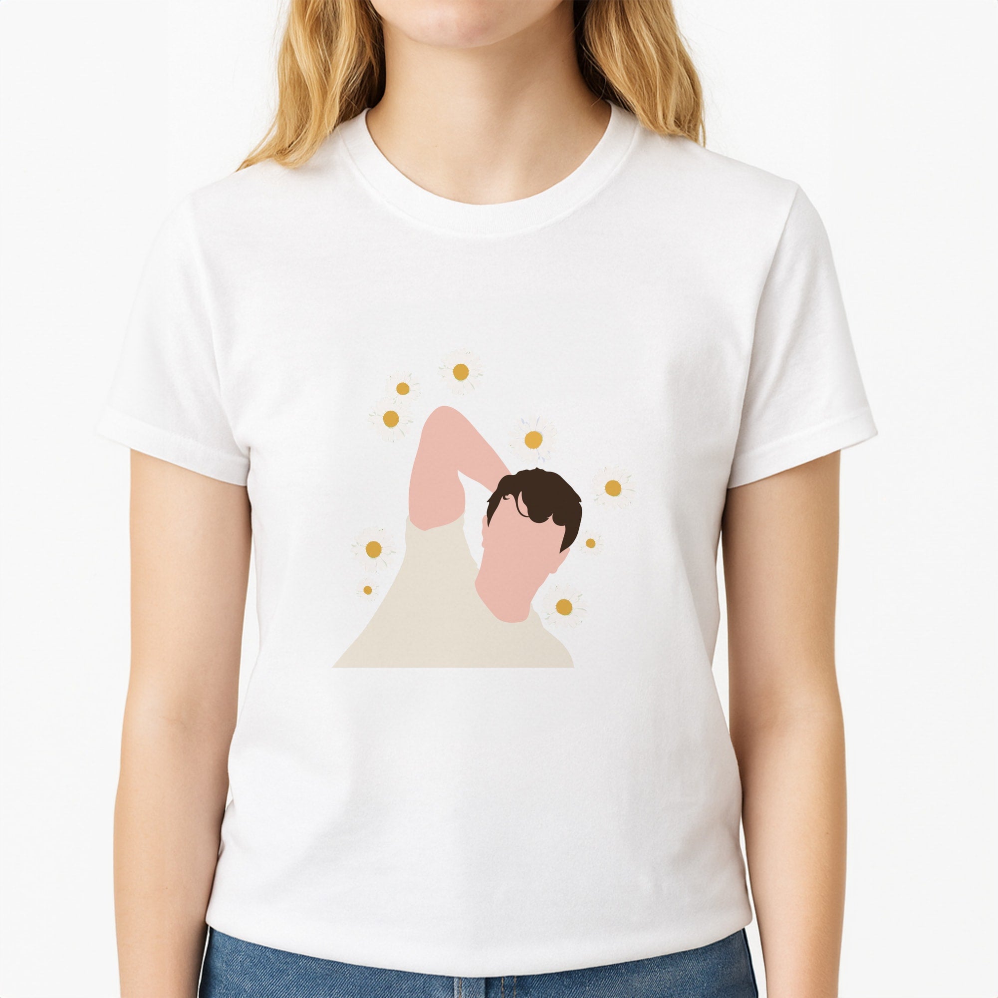 Daisy - Mescal Unisex T-Shirt, worn by a female model