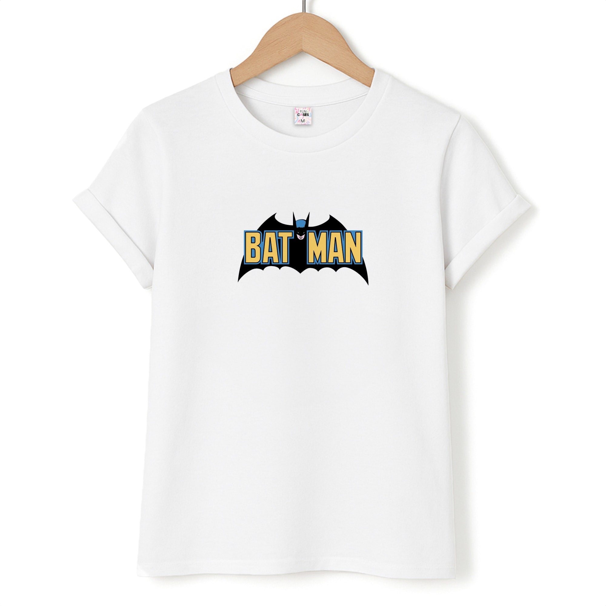 Yellow Bat Superhero Logo T-Shirt