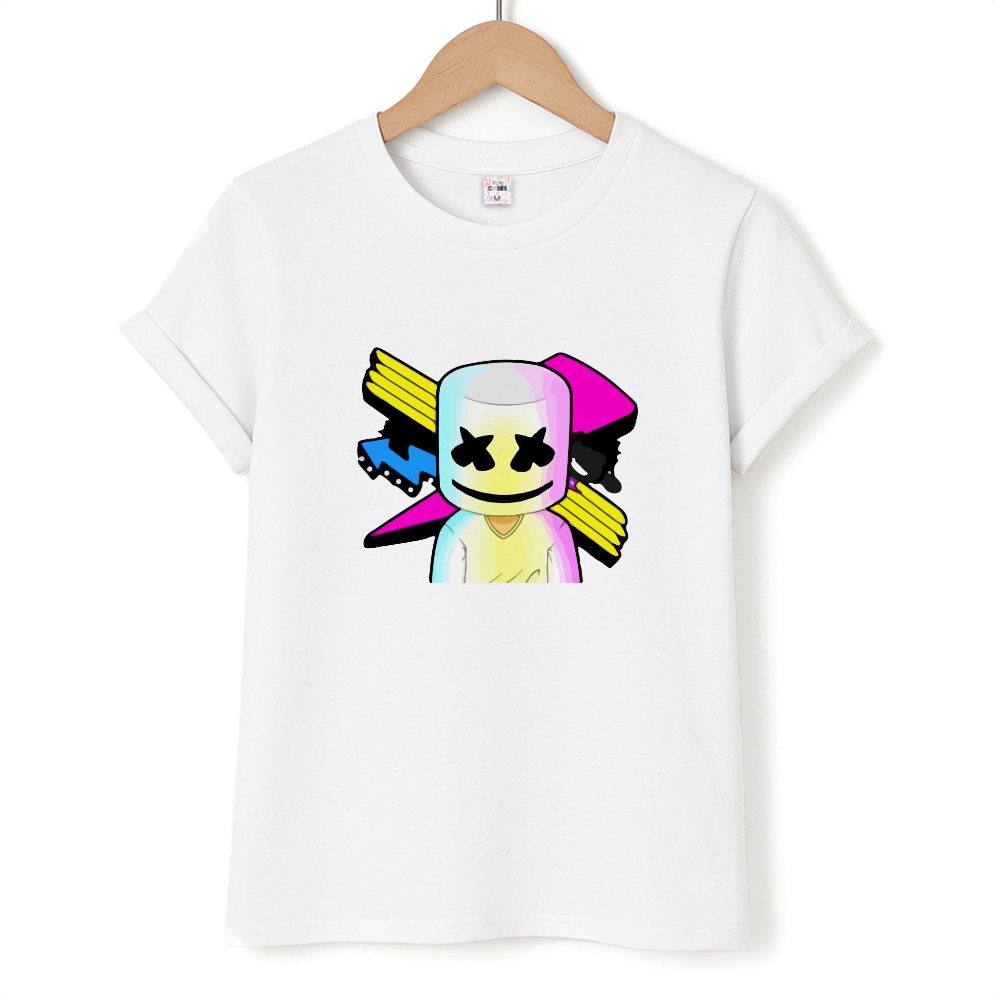 Neon Logo White Helmet DJ T-Shirt