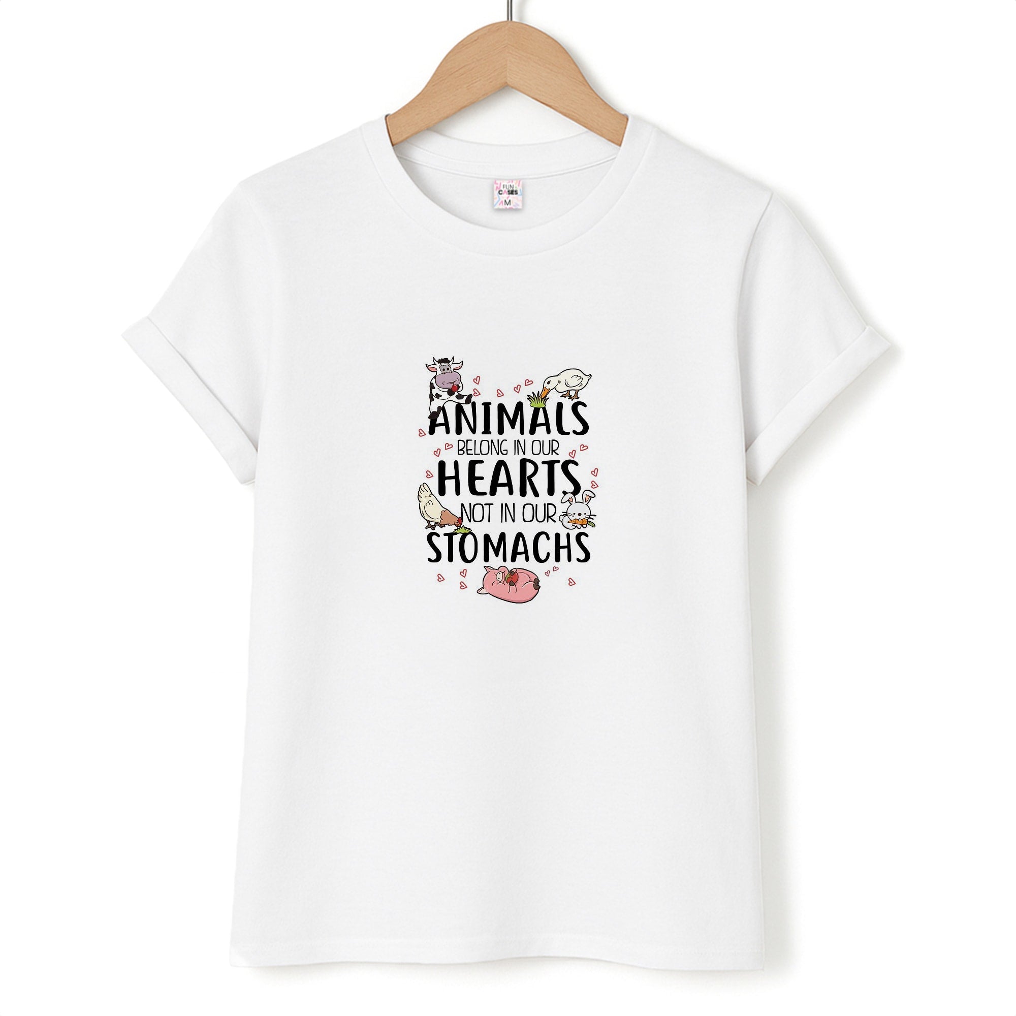 Animals Belong In Our Hearts - Vegan Unisex T-Shirt