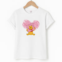 Pooh Heart Drawing Valentine's T-Shirt