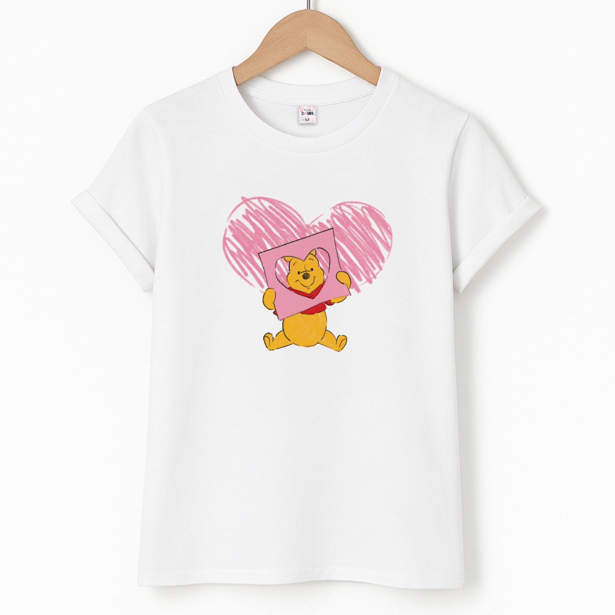 Pooh Heart Drawing Valentine's T-Shirt
