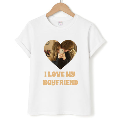 I Love My Boyfriend - Personalised Couples Unisex T-Shirt