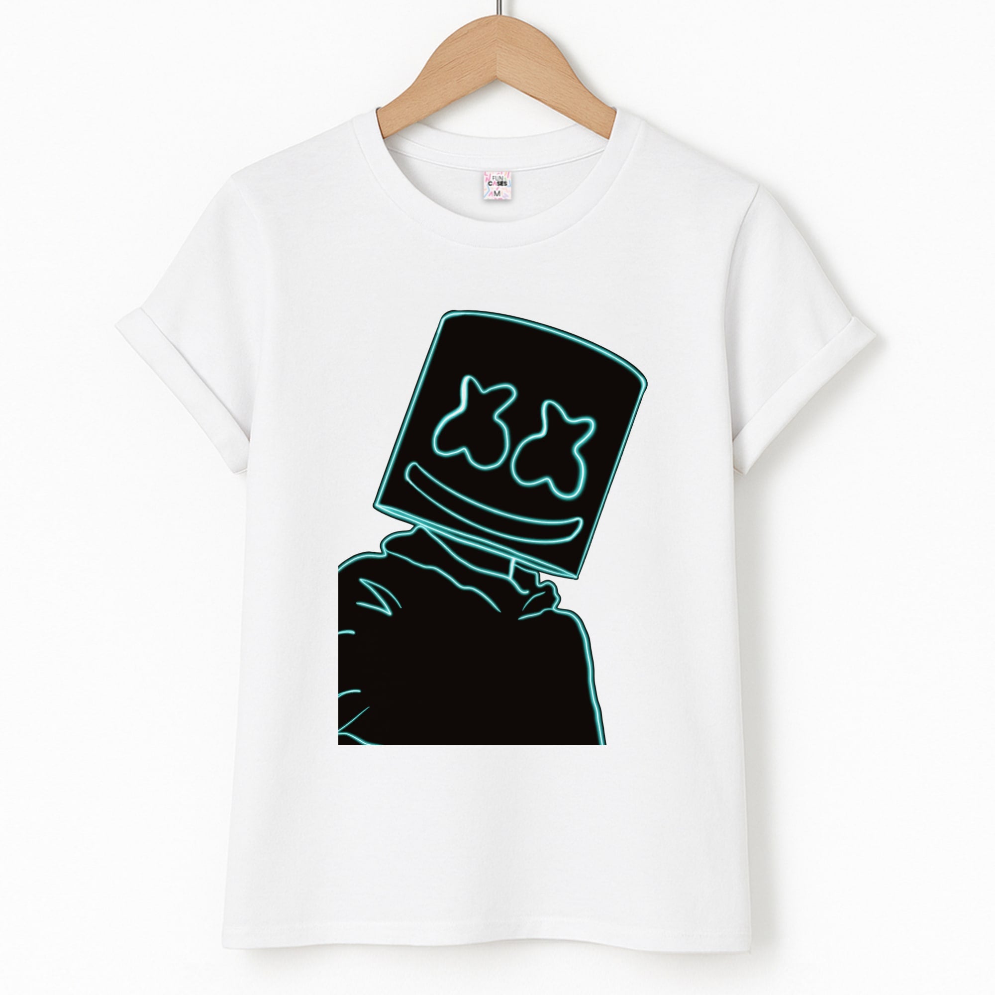 Black White Helmet DJ Neon Unisex T-Shirt