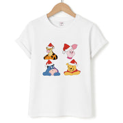 Bear, Tiger, Donkey and Pig Pattern Christmas T-Shirt 1