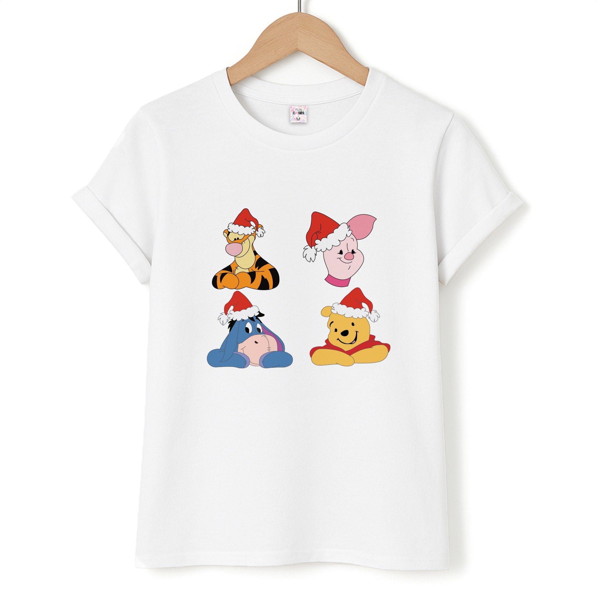 Bear, Tiger, Donkey and Pig Pattern Christmas Unisex T-Shirt