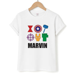 Icon Pattern - Personalised Superhero Comic Unisex T-Shirt