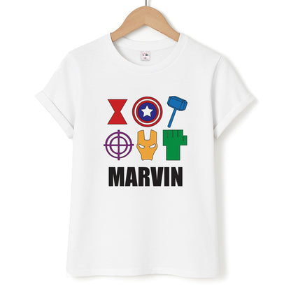 Icon Pattern - Personalised Superhero Comic Unisex T-Shirt