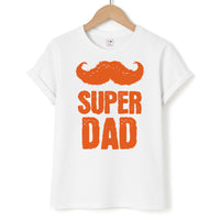 Moustache Super Dad Orange T-Shirt