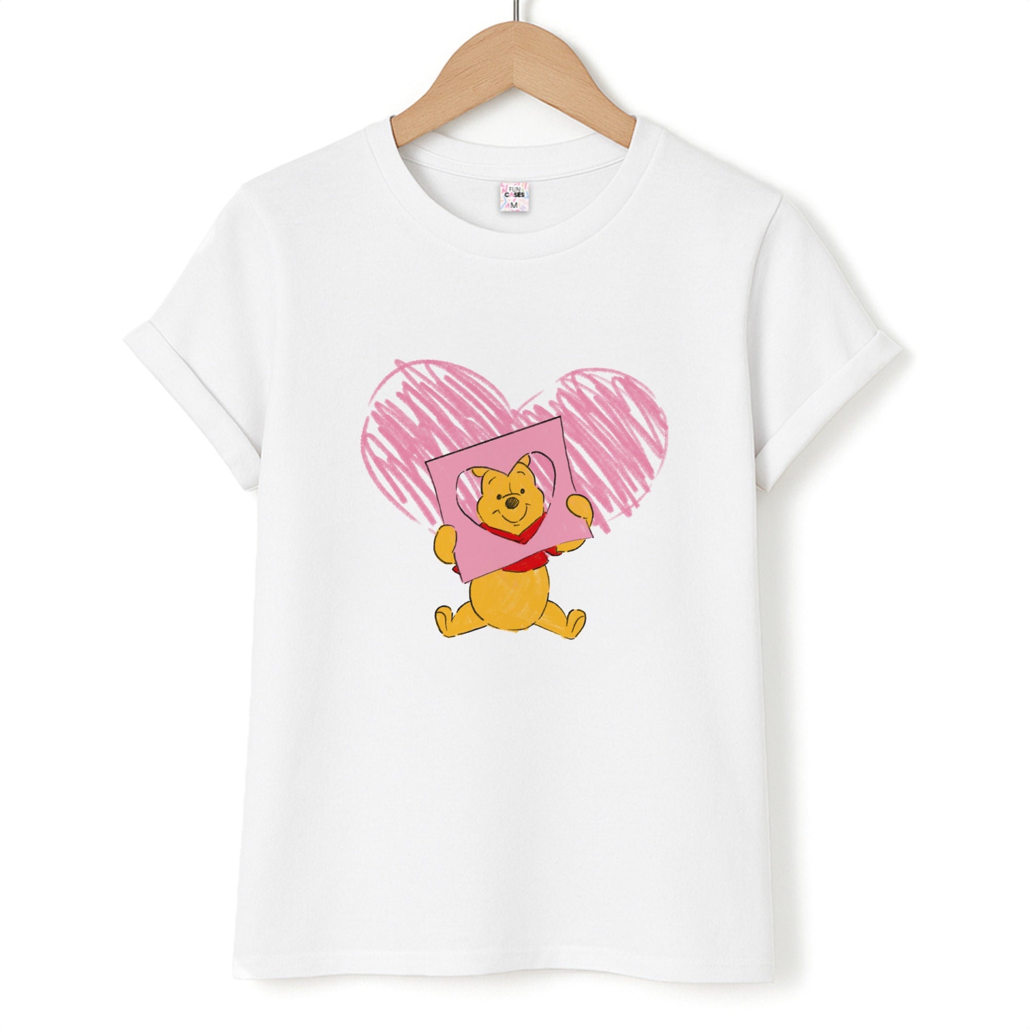 Pooh Heart Drawing Valentine's T-Shirt