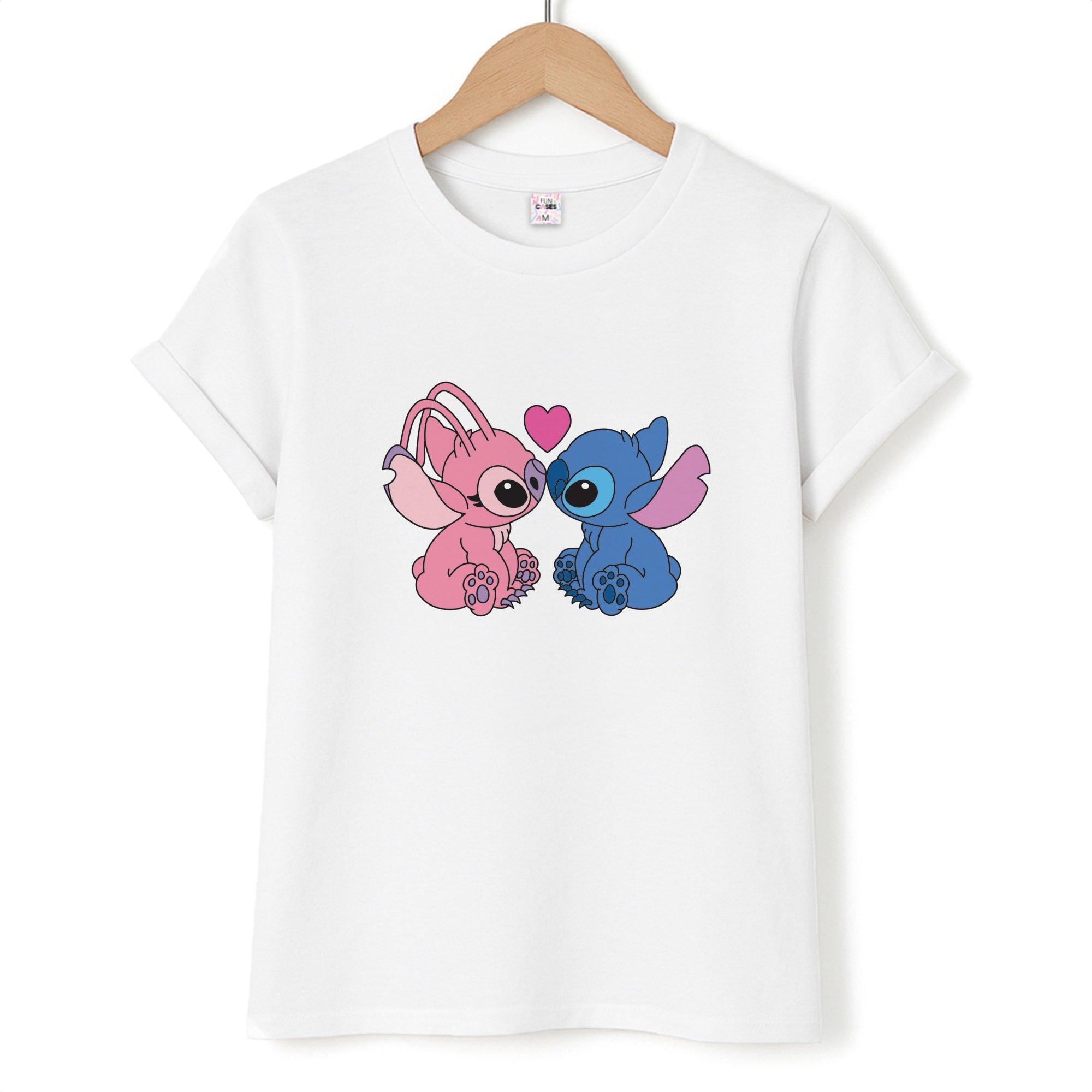 Angel And Blue Alien - Pink Alien Unisex T-Shirt
