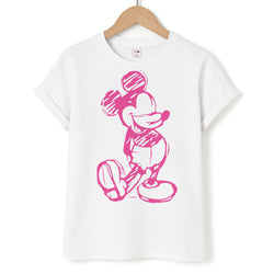 Sketched Mouse Outline Pink Unisex T-Shirt