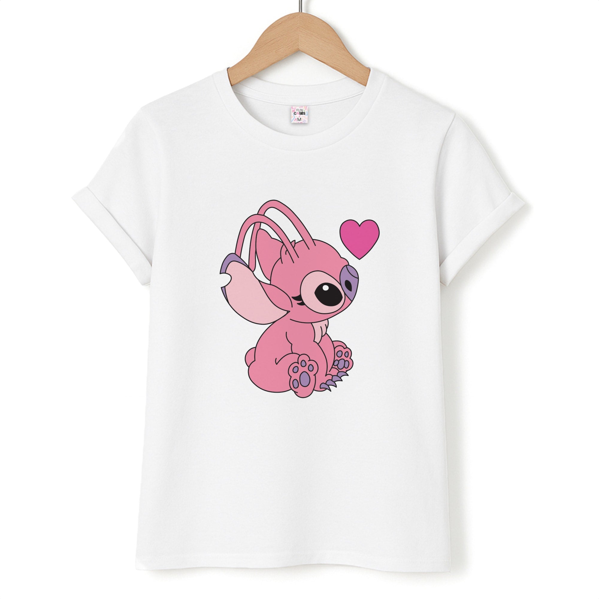 Love Heart Pattern - Pink Alien T-Shirt