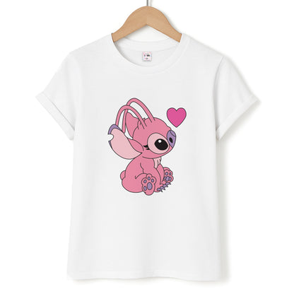 Love Heart Pattern - Pink Alien Unisex T-Shirt