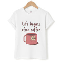 Life Begins After Coffee - Aesthetic Quote T-Shirt