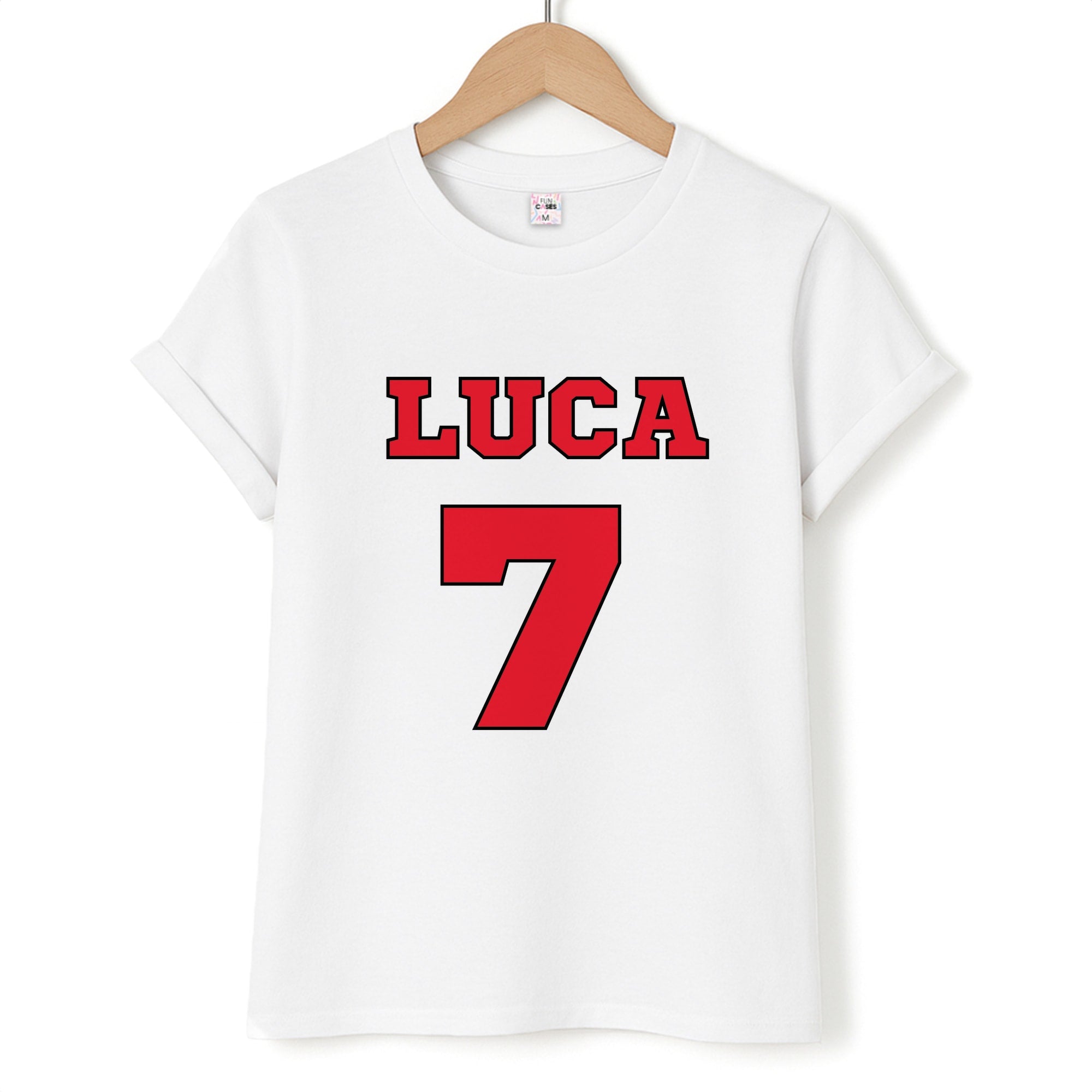 Red - Personalised Football   T-Shirt