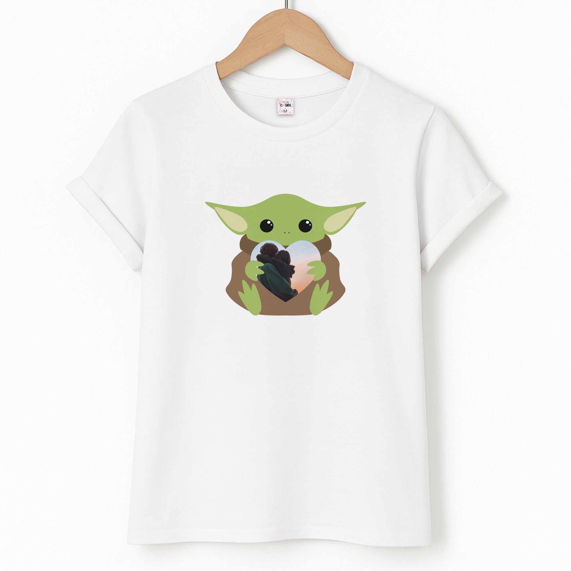 Baby Yoda - Personalised Couples T-Shirt