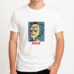Rick Red - RAM Unisex T-Shirt, worn by a male model.