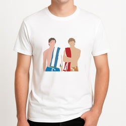 Conrad And Jeremiah - TSITP Unisex T-Shirt, worn by a male model.