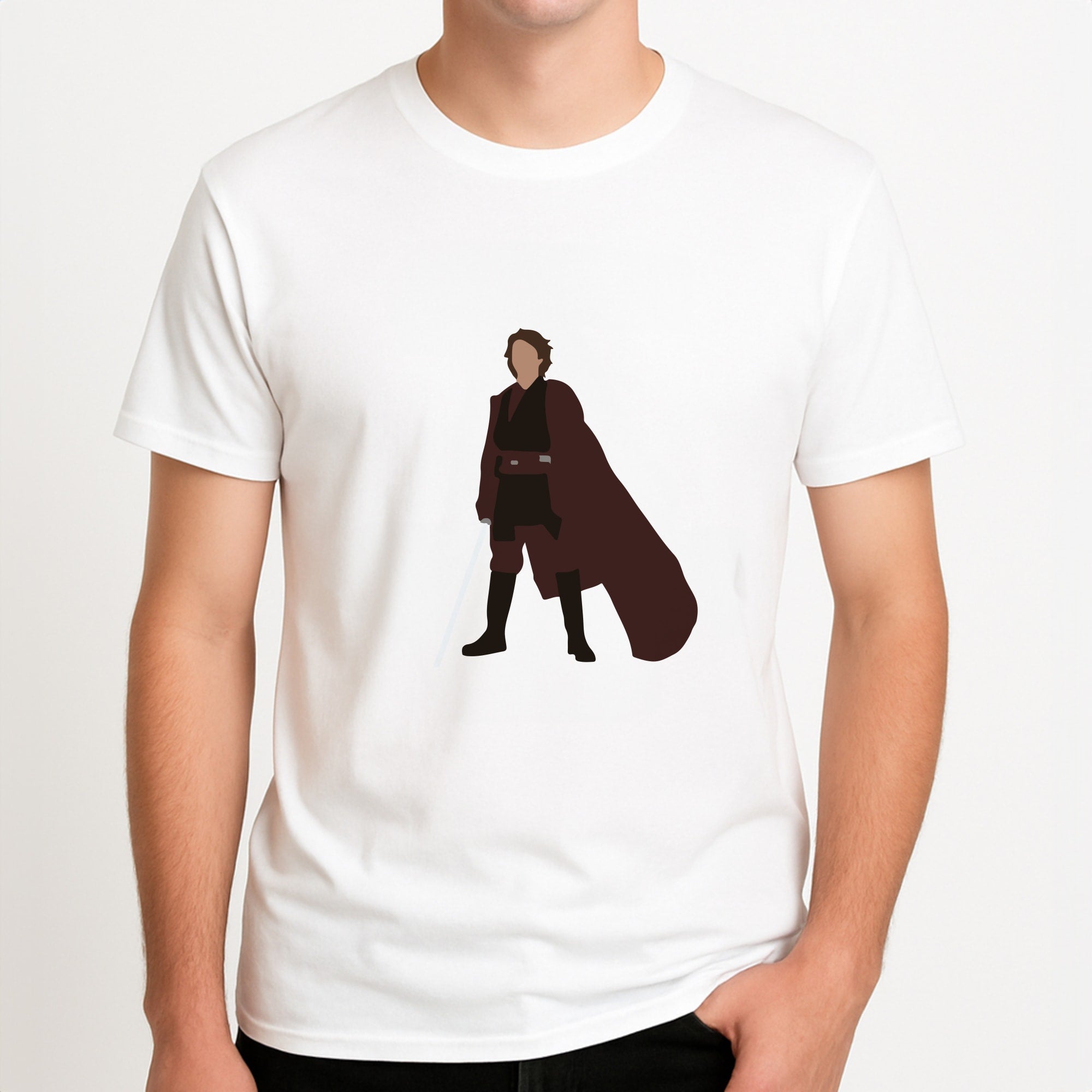 Anakin Skywalker Unisex T-Shirt, worn by a male model.