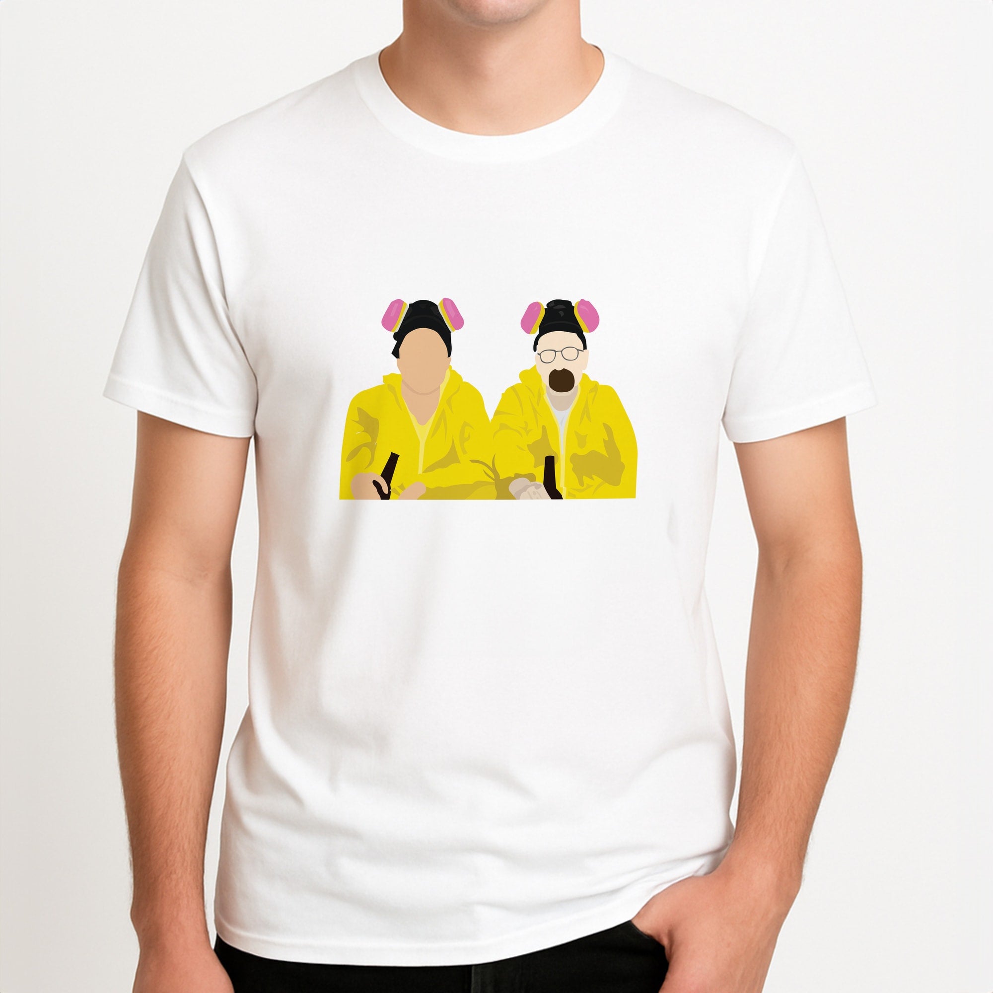Walter And Jesse Unisex T-Shirt, worn by a male model.