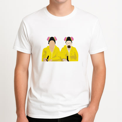 Walter And Jesse Unisex T-Shirt, worn by a male model.