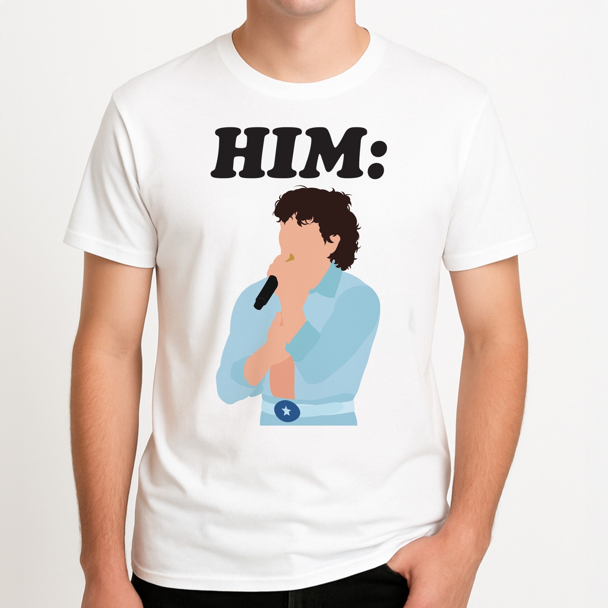 Him: Benson Coachella Unisex T-Shirt, worn by a male model.