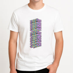 Sashay Away Retro - Drag Queen's Drag Race Unisex T-Shirt, worn by a male model.